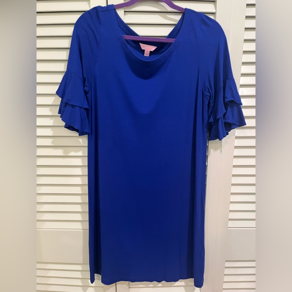 Lilly Pulitzer Blue Ruffle Sleeve Women's dress